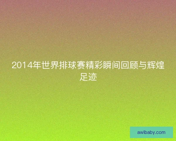 2014年世界排球赛精彩瞬间回顾与辉煌足迹