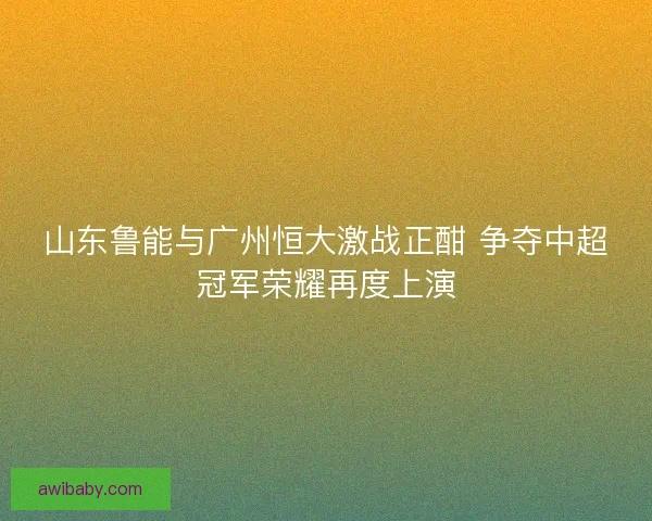 山东鲁能与广州恒大激战正酣 争夺中超冠军荣耀再度上演