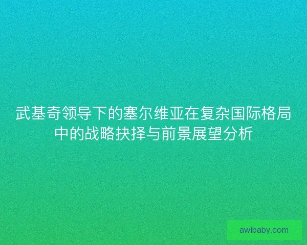 武基奇领导下的塞尔维亚在复杂国际格局中的战略抉择与前景展望分析