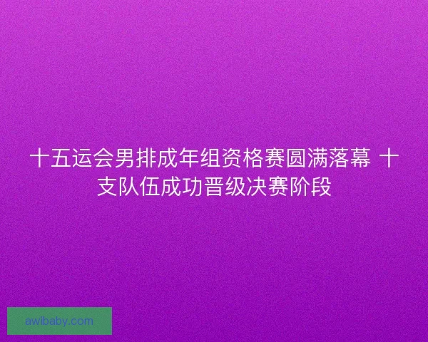 十五运会男排成年组资格赛圆满落幕 十支队伍成功晋级决赛阶段